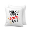 milk naps and Rock n' Roll, Μαξιλάρι καναπέ 40x40cm περιέχεται το  γέμισμα