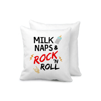 milk naps and Rock n' Roll, Sofa cushion 40x40cm includes filling