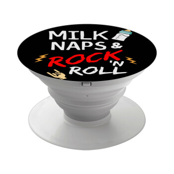milk naps and Rock n' Roll, Phone Holders Stand  White Hand-held Mobile Phone Holder