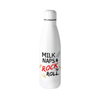 milk naps and Rock n' Roll, Μεταλλικό παγούρι θερμός (Stainless steel), 500ml