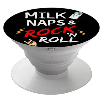 milk naps and Rock n' Roll, Phone Holders Stand  Λευκό Βάση Στήριξης Κινητού στο Χέρι