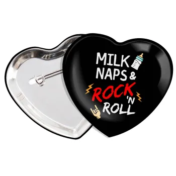 milk naps and Rock n' Roll, Κονκάρδα παραμάνα καρδιά (57x52mm)