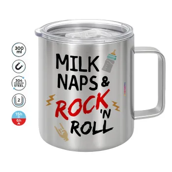 milk naps and Rock n' Roll, Mug Stainless steel double wall 300ml