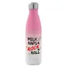 Metal mug thermos Pink/White (Stainless steel), double wall, 500ml