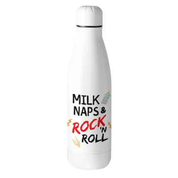 milk naps and Rock n' Roll, Μεταλλικό παγούρι θερμός (Stainless steel), 500ml