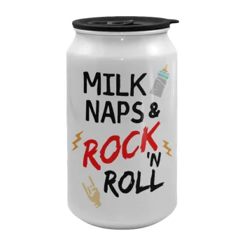 milk naps and Rock n' Roll, Κούπα ταξιδιού μεταλλική με καπάκι (tin-can) 500ml