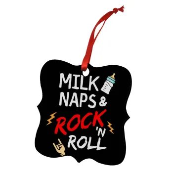 milk naps and Rock n' Roll, Στολίδι Χριστουγεννιάτικο στολίδι polygon ξύλινο 7.5cm
