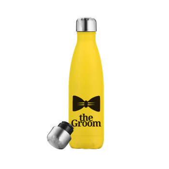 The Groom, Yellow Stainless Steel Metallic Thermos, double-walled, 500ml
