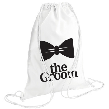The Groom, Τσάντα πλάτης πουγκί GYMBAG λευκή (28x40cm)
