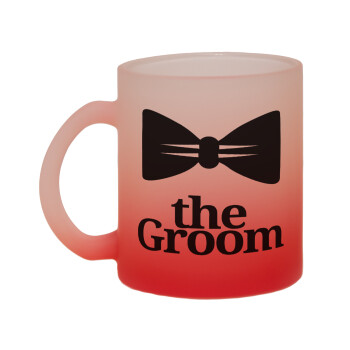 The Groom, Κούπα γυάλινη δίχρωμη με βάση το κόκκινο ματ, 330ml