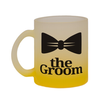 The Groom, Κούπα γυάλινη δίχρωμη με βάση το κίτρινο ματ, 330ml