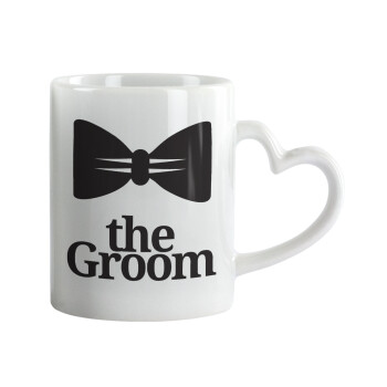 The Groom, Mug heart handle, ceramic, 330ml