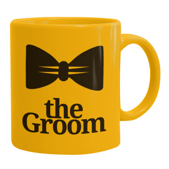 The Groom, Ceramic coffee mug yellow, 330ml