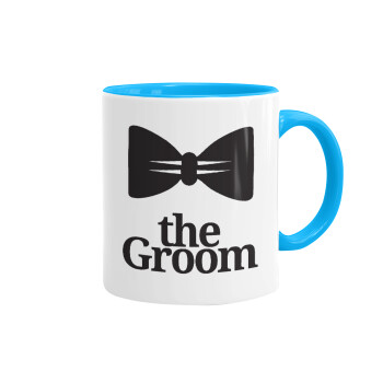 The Groom, Mug colored light blue, ceramic, 330ml