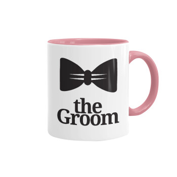 The Groom, Mug colored pink, ceramic, 330ml