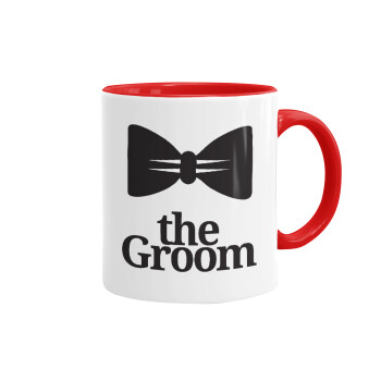 The Groom, Mug colored red, ceramic, 330ml