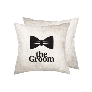 The Groom, Μαξιλάρι καναπέ Δερματίνη Γκρι 40x40cm με γέμισμα