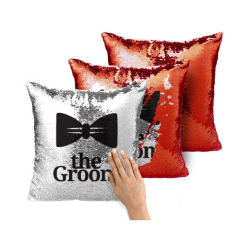 The Groom, Μαξιλάρι καναπέ Μαγικό Κόκκινο με πούλιες 40x40cm περιέχεται το γέμισμα