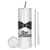 Tumbler stainless steel 600ml, with metal straw & cleaning brush