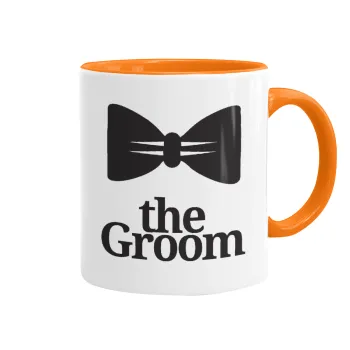 The Groom, Mug colored orange, ceramic, 330ml