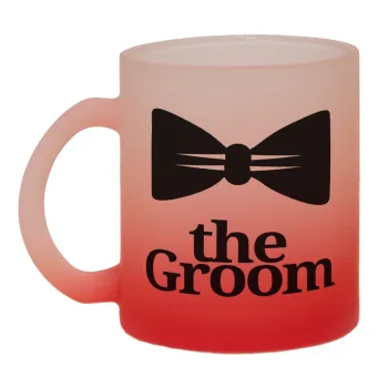 The Groom, Κούπα γυάλινη δίχρωμη με βάση το κόκκινο ματ, 330ml