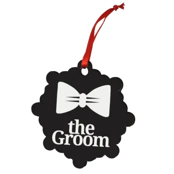The Groom, Στολίδι Χριστουγεννιάτικο στολίδι snowflake ξύλινο 7.5cm