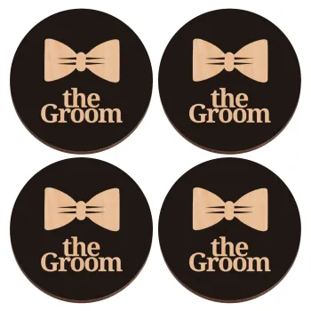The Groom, ΣΕΤ x4 Σουβέρ ξύλινα στρογγυλά plywood (9cm)