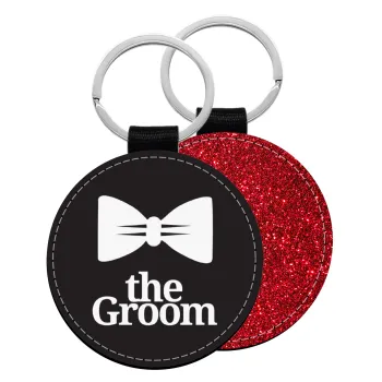 The Groom, Μπρελόκ Δερματίνη, στρογγυλό ΚΟΚΚΙΝΟ (5cm)