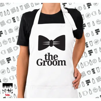 The Groom, Ποδιά μακριά Σεφ ολόσωμη με τσέπες white (ΕΝΗΛΙΚΩΝ)