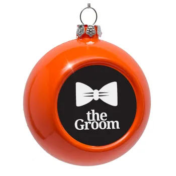 The Groom, Orange Christmas tree ornament bauble 8cm