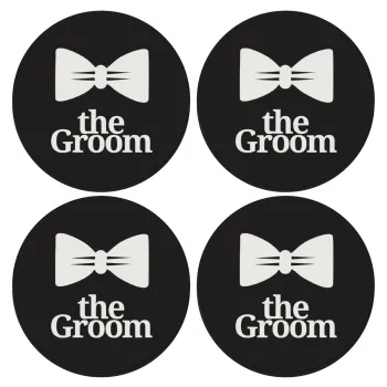 The Groom, ΣΕΤ 4 Σουβέρ ξύλινα στρογγυλά (9cm)
