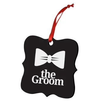 The Groom, Christmas ornament polygon wooden 7.5cm