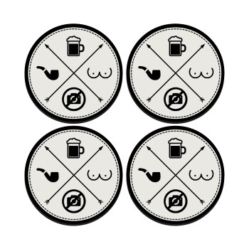 The Bachelor Rules, ΣΕΤ 4 Σουβέρ ξύλινα στρογγυλά (9cm)