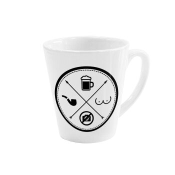 The Bachelor Rules, Κούπα κωνική Latte Λευκή, κεραμική, 300ml