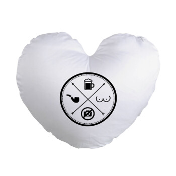 The Bachelor Rules, Μαξιλάρι καναπέ καρδιά 40x40cm περιέχεται το  γέμισμα