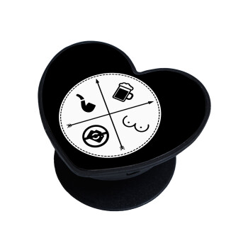 The Bachelor Rules, Phone Holders Stand  καρδιά Μαύρο Βάση Στήριξης Κινητού στο Χέρι