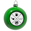 Green Christmas tree ornament bauble 8cm