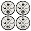 SET of 4 round wooden coasters (9cm)