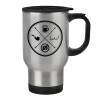 Stainless steel travel mug with lid, double wall 450ml