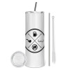 Tumbler stainless steel 600ml, with metal straw & cleaning brush