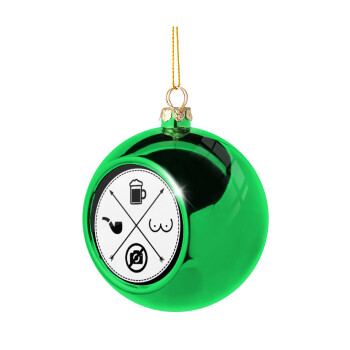 The Bachelor Rules, Χριστουγεννιάτικη μπάλα δένδρου Πράσινη 8cm