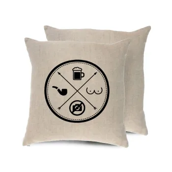 The Bachelor Rules, Μαξιλάρι καναπέ ΛΙΝΟ 40x40cm περιέχεται το  γέμισμα