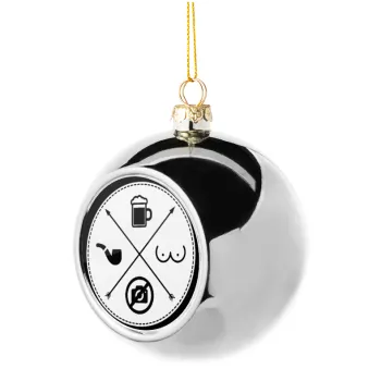 The Bachelor Rules, Silver 8cm Christmas tree ball ornament