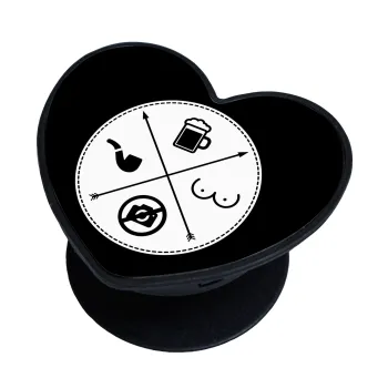 The Bachelor Rules, Phone Holders Stand  καρδιά Μαύρο Βάση Στήριξης Κινητού στο Χέρι