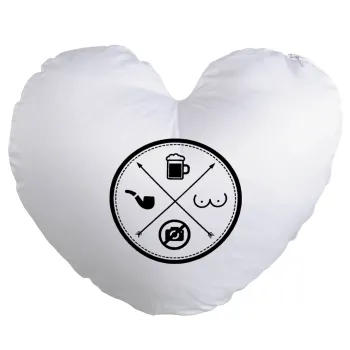 The Bachelor Rules, Μαξιλάρι καναπέ καρδιά 40x40cm περιέχεται το  γέμισμα