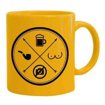 The Bachelor Rules, Κούπα, κεραμική κίτρινη, 330ml