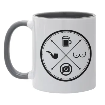 The Bachelor Rules, Κούπα χρωματιστή γκρι, κεραμική, 330ml