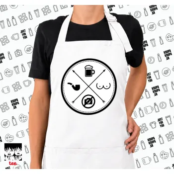 The Bachelor Rules, Ποδιά μακριά Σεφ ολόσωμη με τσέπες white (ΕΝΗΛΙΚΩΝ)