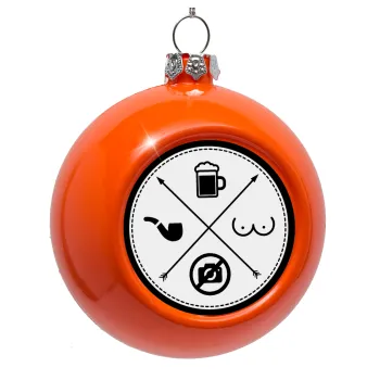 The Bachelor Rules, Orange Christmas tree ornament bauble 8cm