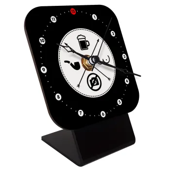 The Bachelor Rules, Quartz Wooden table clock with hands (10cm)